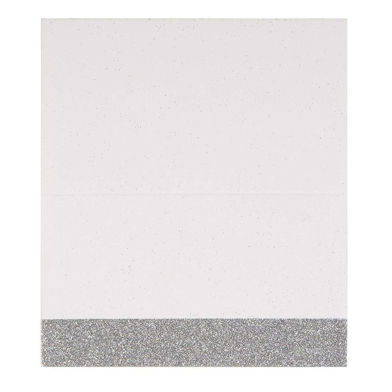Sustainable Greetings 100-Pack Silver Glitter Place Cards for Weddings, Birthdays Table Setting (2 x 3.5 In)