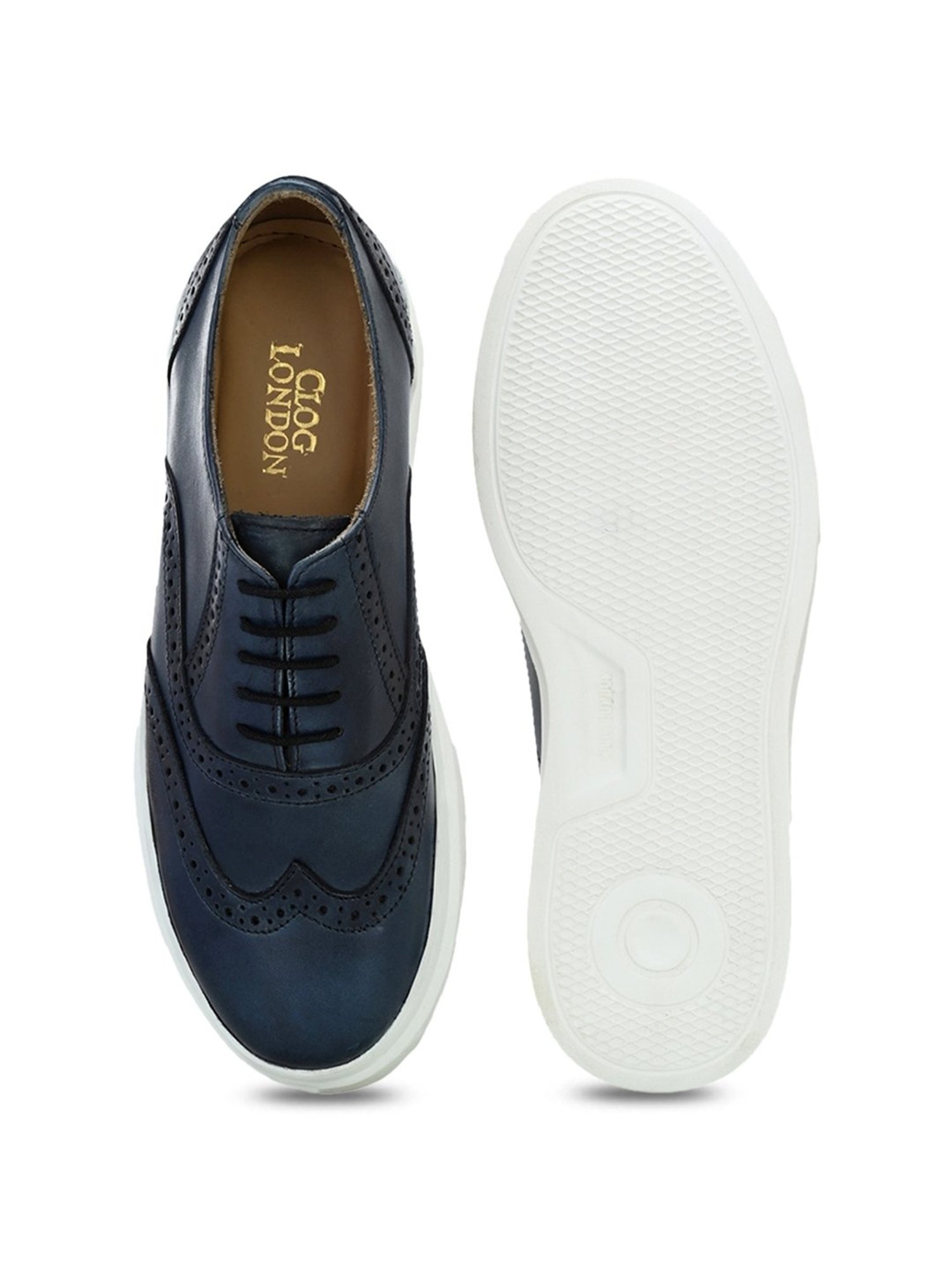 Clog London Men's Blue Brogue Shoes