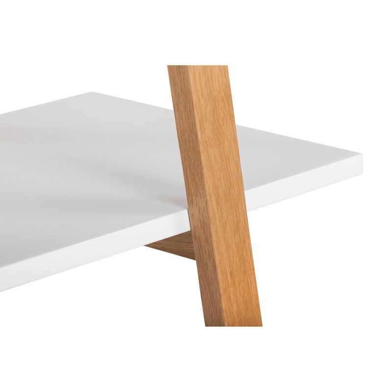 66.33" Abacus Ladder Bookshelf Oak and White - Universal Expert