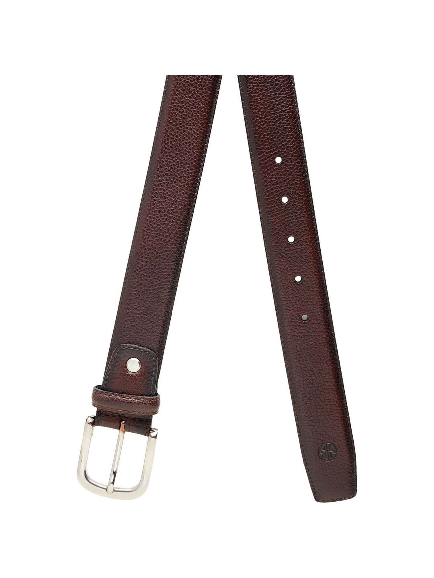 Carlton London Brown Leather Waist Belt For Men