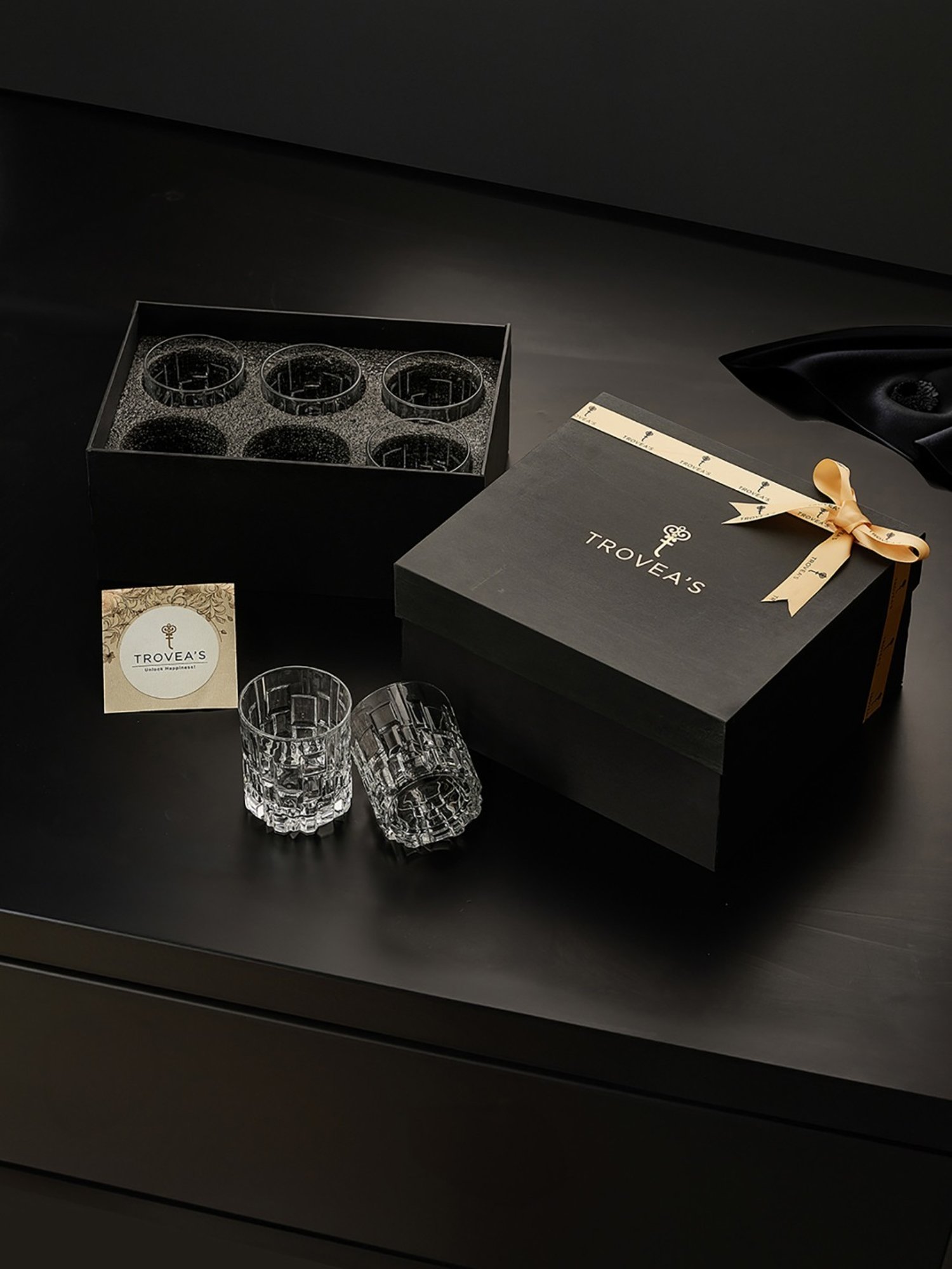 Trovea's Italian Timeless Crystal Transparent Glass Whiskey Glass - Set of 6