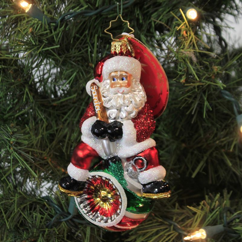 Christopher Radko 5.25" Santa's Finishing Touches Ornament Christmas Shiny Brite  -  Tree Ornaments