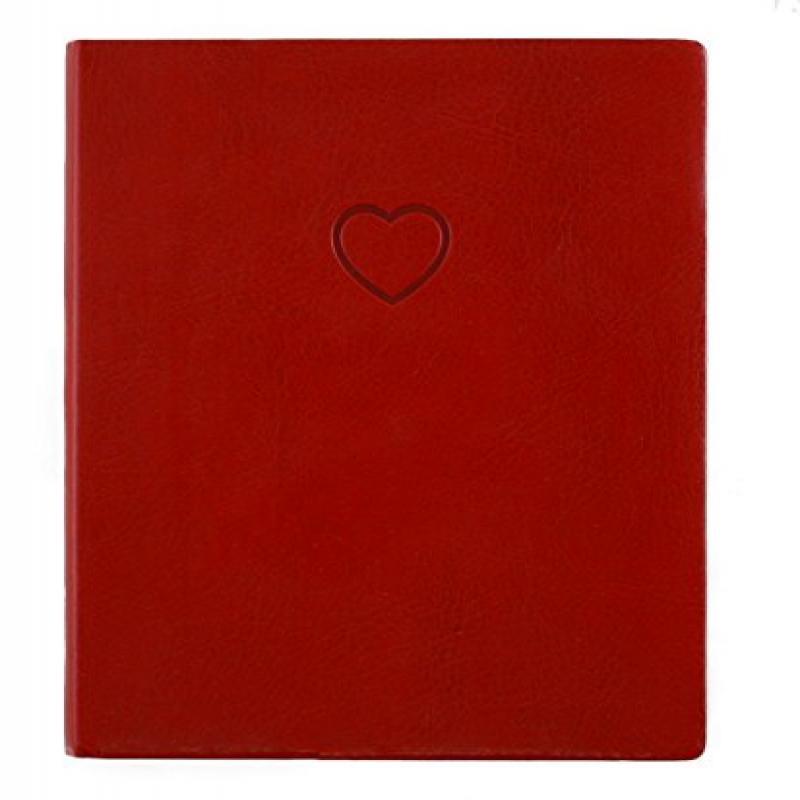 Red Embossed Heart Writing Journal - Lined Pages