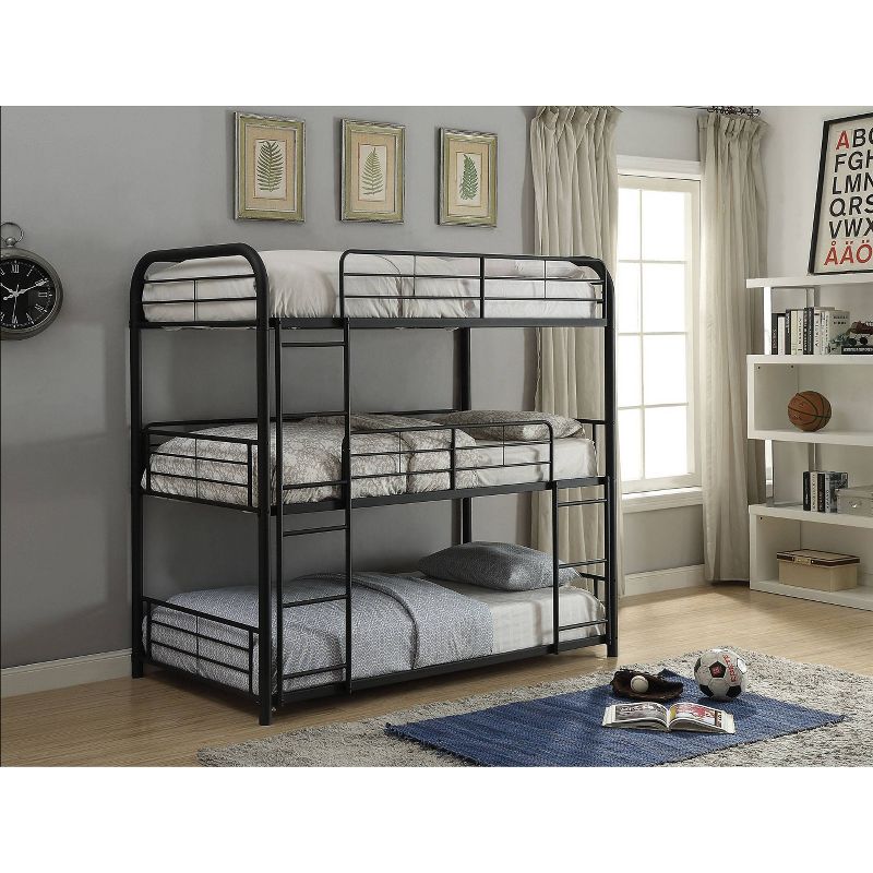 Twin Cairo Triple Bunk Bed Sandy Black - Acme Furniture