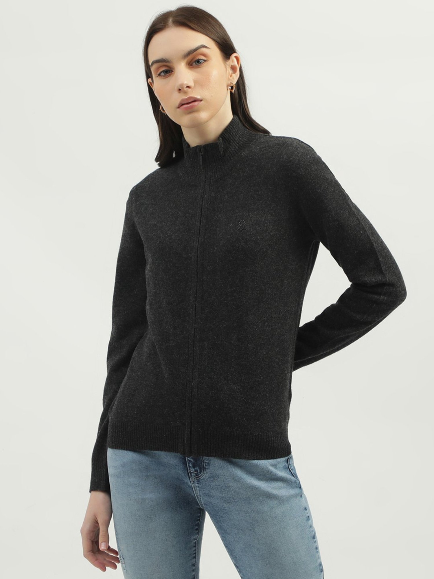 United Colors of Benetton Black Wool Cardigan