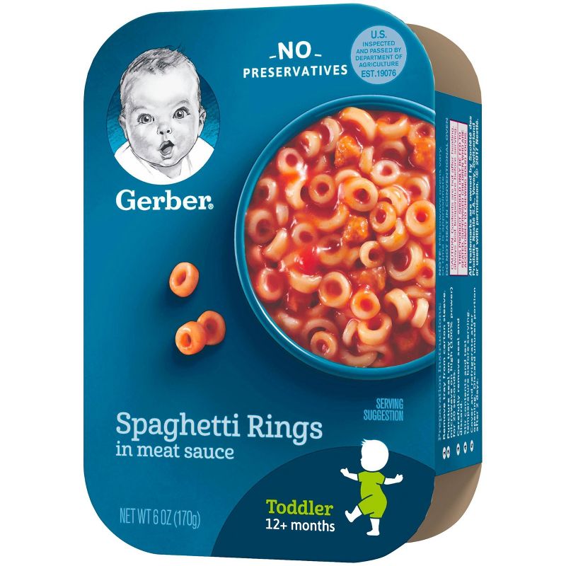 Gerber Toddler Spaghetti Rings in a Meat Sauce Baby Meals - 6oz