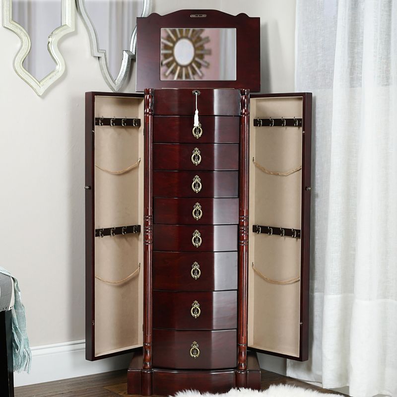 Robyn Standing Jewelry Armoire Cherry - Hives & Honey