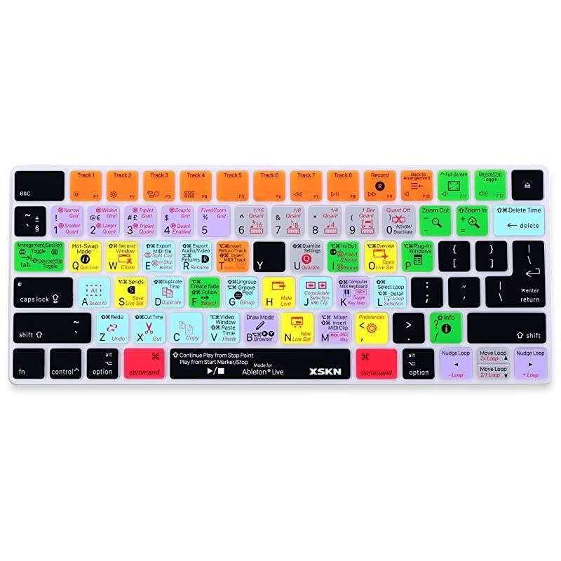 for Magic Keyboard Shortcut Ableton Live Keyboard Cover Durable Ableton Hotkeys Silicone Keyboard Skin for Apple Magic Keyboard MLA22LLA MLA22BA