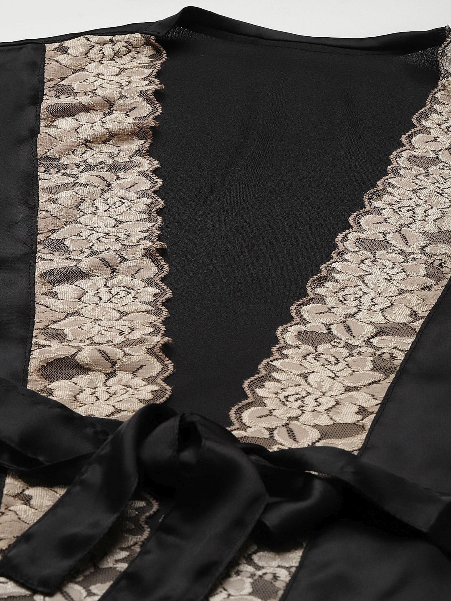 Ms.Lingies Black Lace Work Robe