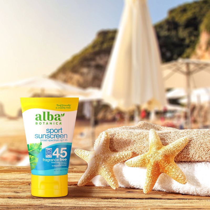 Alba Botanica Emollient Sunscreen Sport Lotion - SPF 45 - 4oz