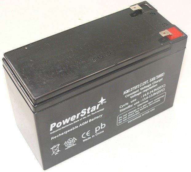 PowerStar Siltron EM56 Replacement Emergency Light Battery - 12 Volt 7.5 AH