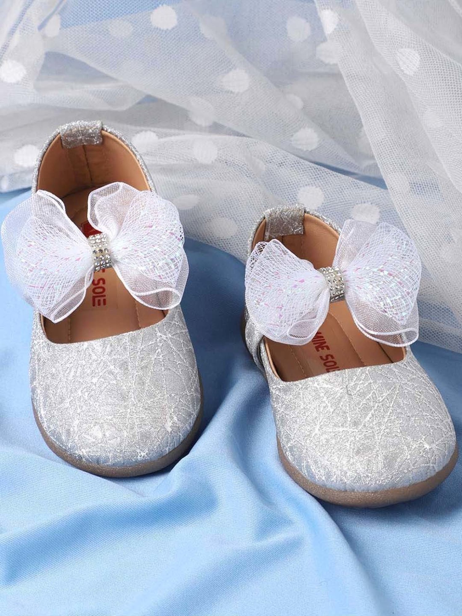 Minesole Kids Silver Mary Jane Shoes