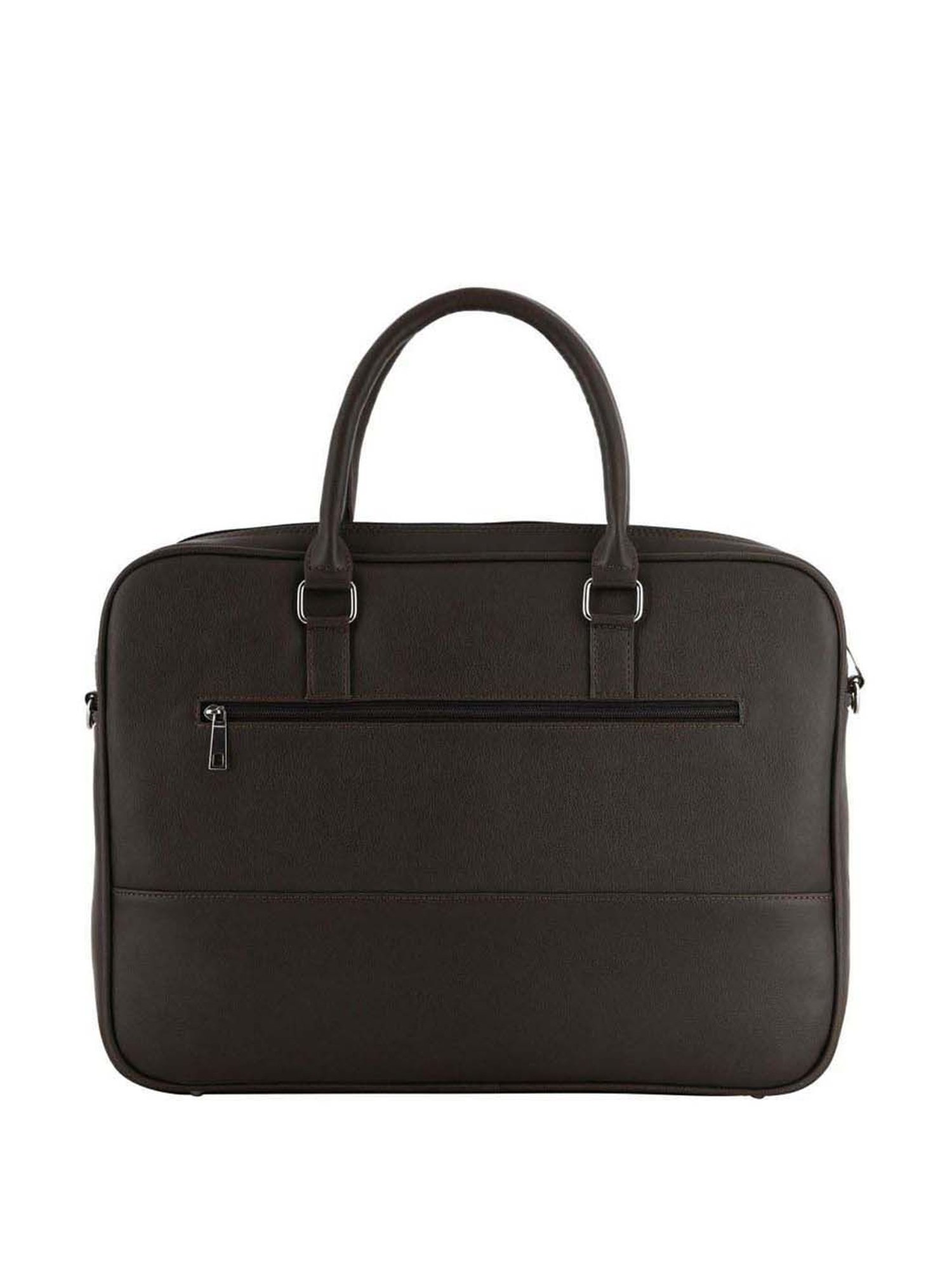 Baggit Brown PVC Solid Laptop Messenger Bag