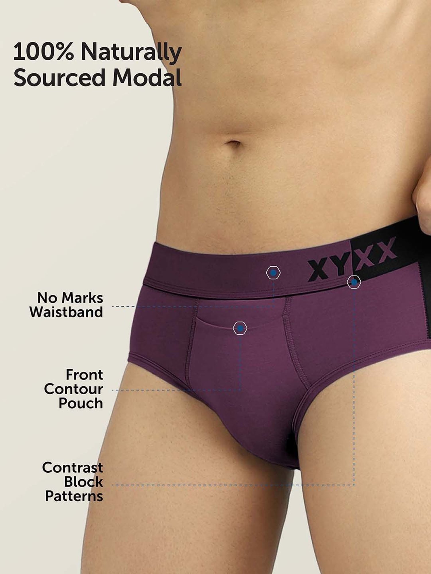 XYXX Multicolor Micro Modal Briefs - Pack of 3