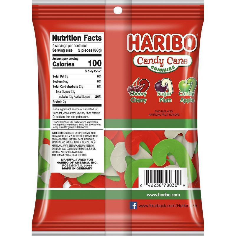 Haribo Goldbears Candy Cane Gummy Bears - 4oz