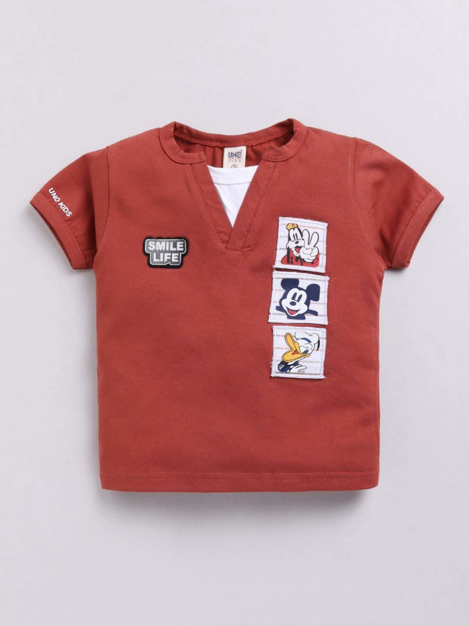 UNO KIDS Boys Brown & White Striped Top & Short sets