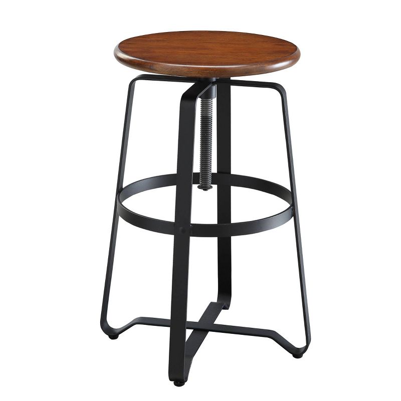 Smythson Adjustable Counter Height Barstool Chestnut/Black - Carolina Chair & Table