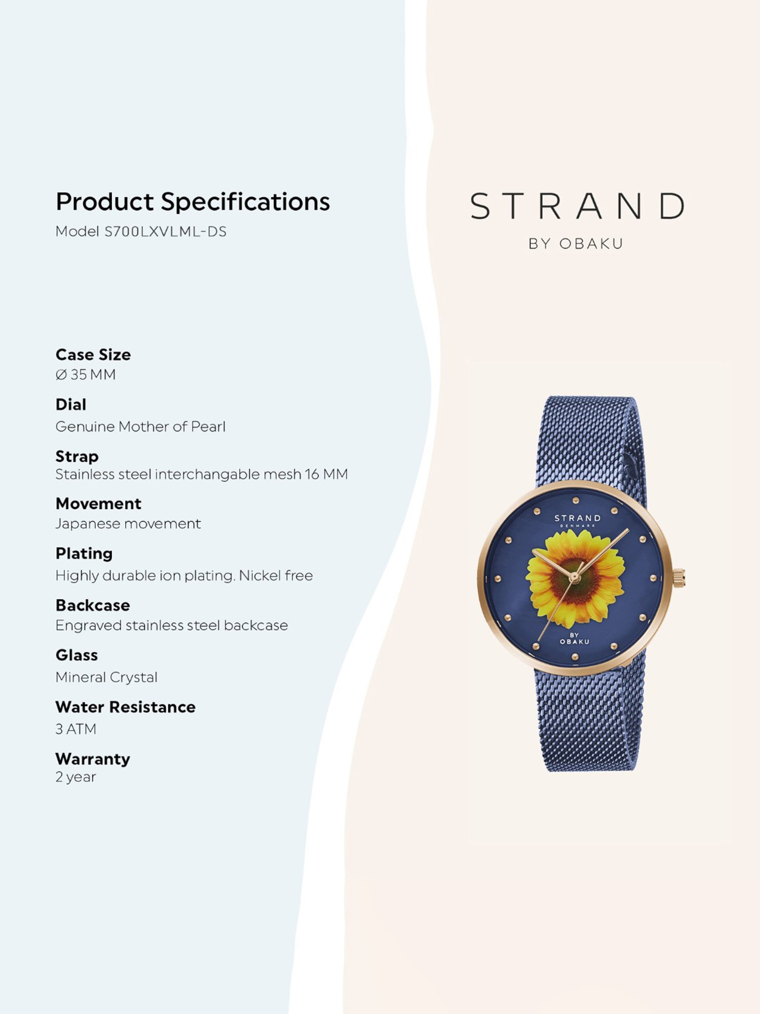 STRAND by Obaku S700LXVLML-DS_A Analog Watch for Women