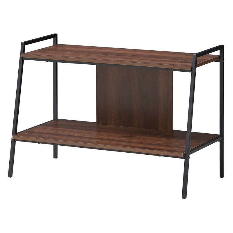 Costway 2-Tier TV Stand Entertainment Center for TV's Up to 40'' w/ Shelves & Metal Frame