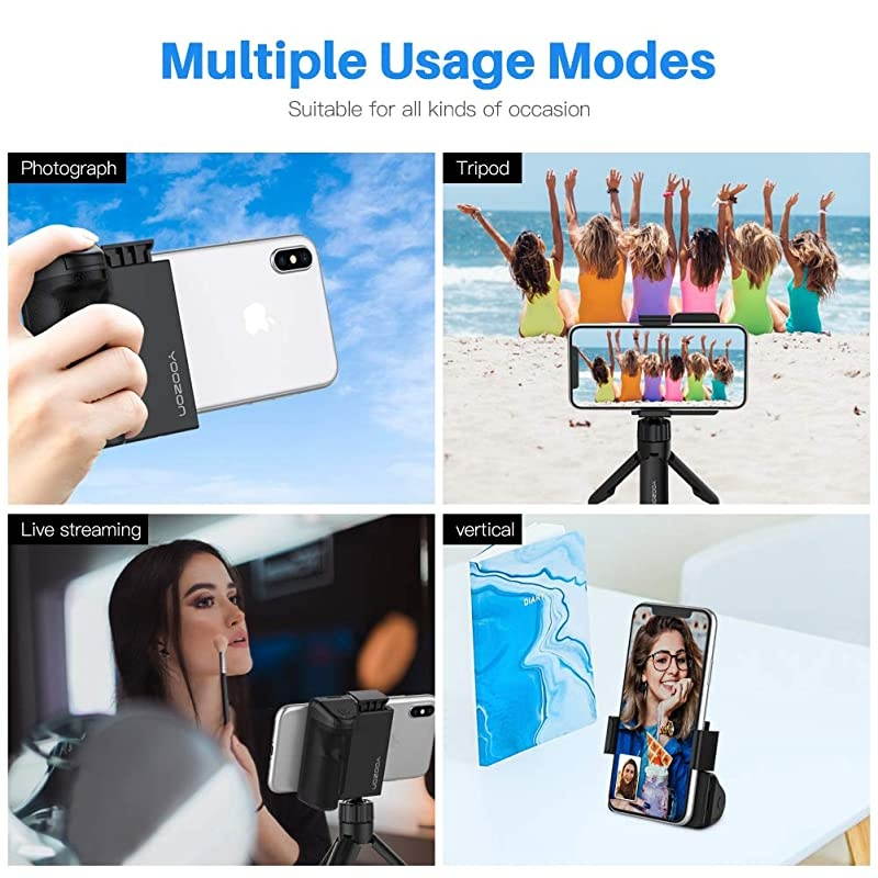 Bluetooth Phone TripodMini Selfie Stick Tripod Stand Holder Head Standard Screw Adapter with Wireless Remote Shutter Support SLR FunctionCompatible with iPhoneAndroid PhoneDigital Camera