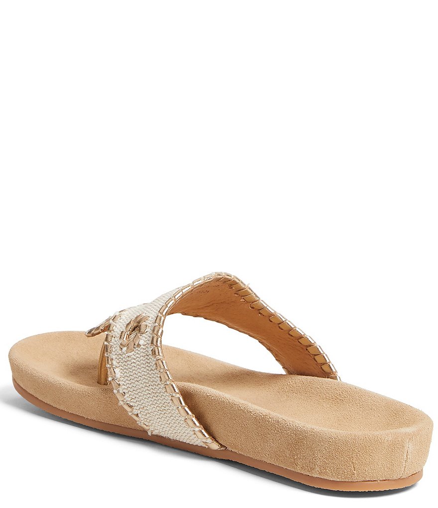 Jack Rogers Linen Comfort Jacks Thong Sandals
