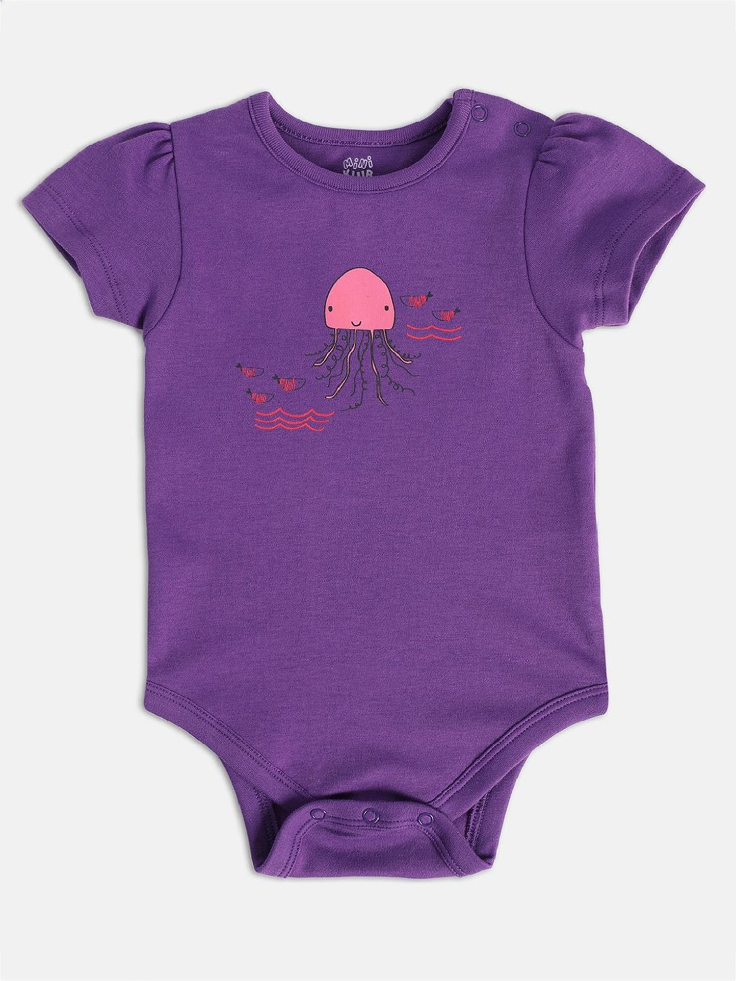 Berrytree Organic Kids Black Cotton Animals Print Rompers