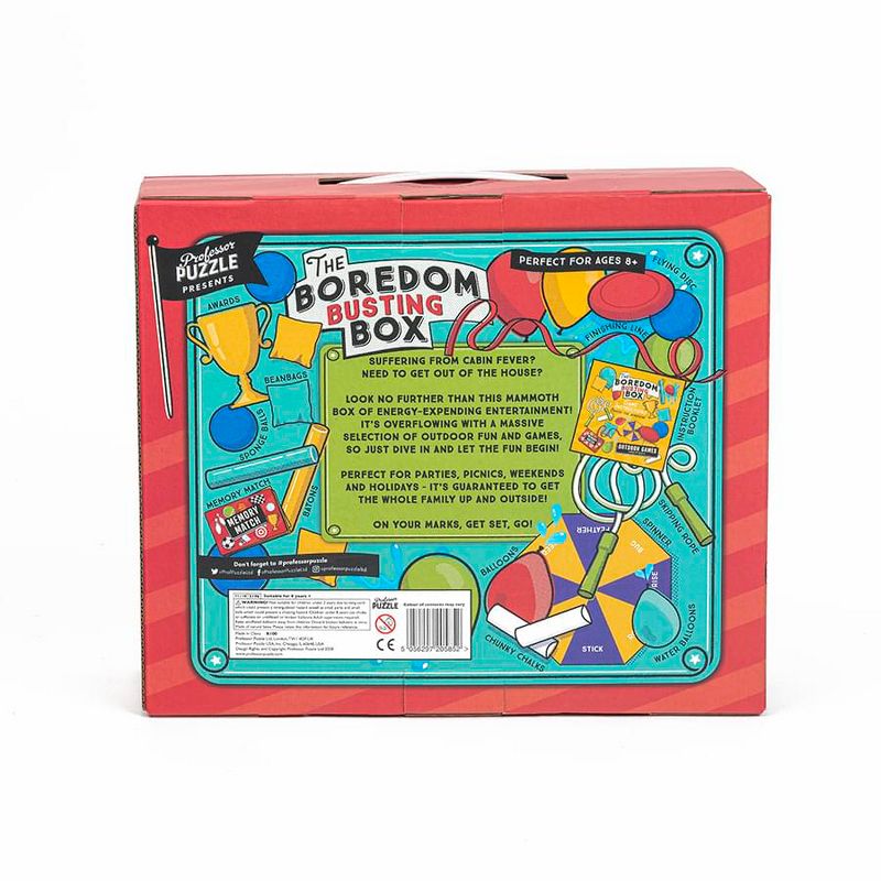 Professor Puzzle Outdoor Boredom Busting Box - 45 Fun Games for Outdoor Picnic Party Activities