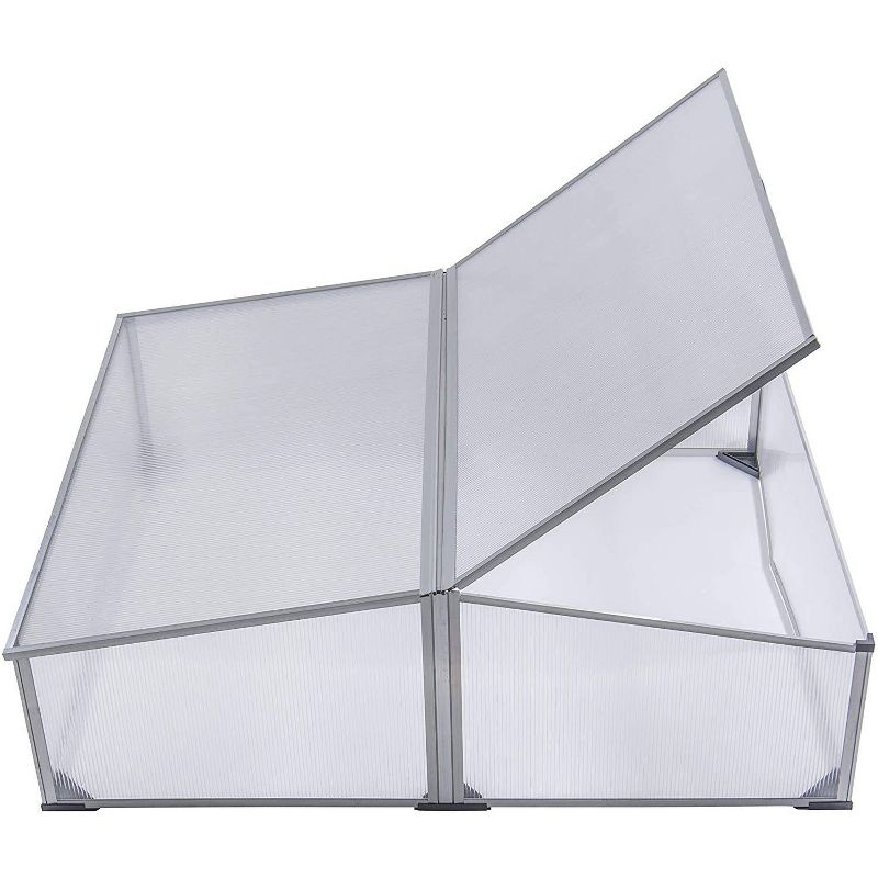 Ogrow 39" Easy to Assemble  Square Aluminum Cold Frame Greenhouse for Herbs, Vegetables or Flowers