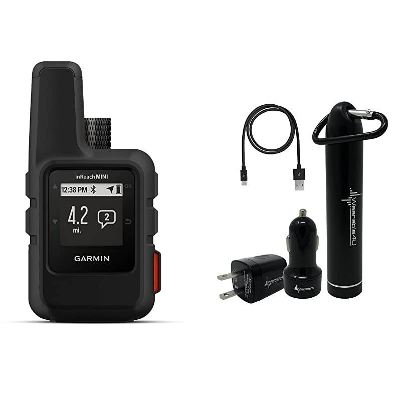 Garmin InReach Mini Handheld Iridium Satellite Communicator and  Ultimate Power Pack Bundle (Black)