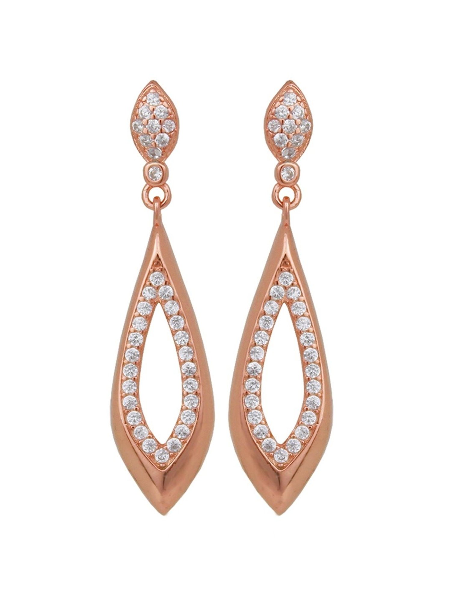 GIVA 92.5 Sterling Silver Rose Gold Earrings for Women