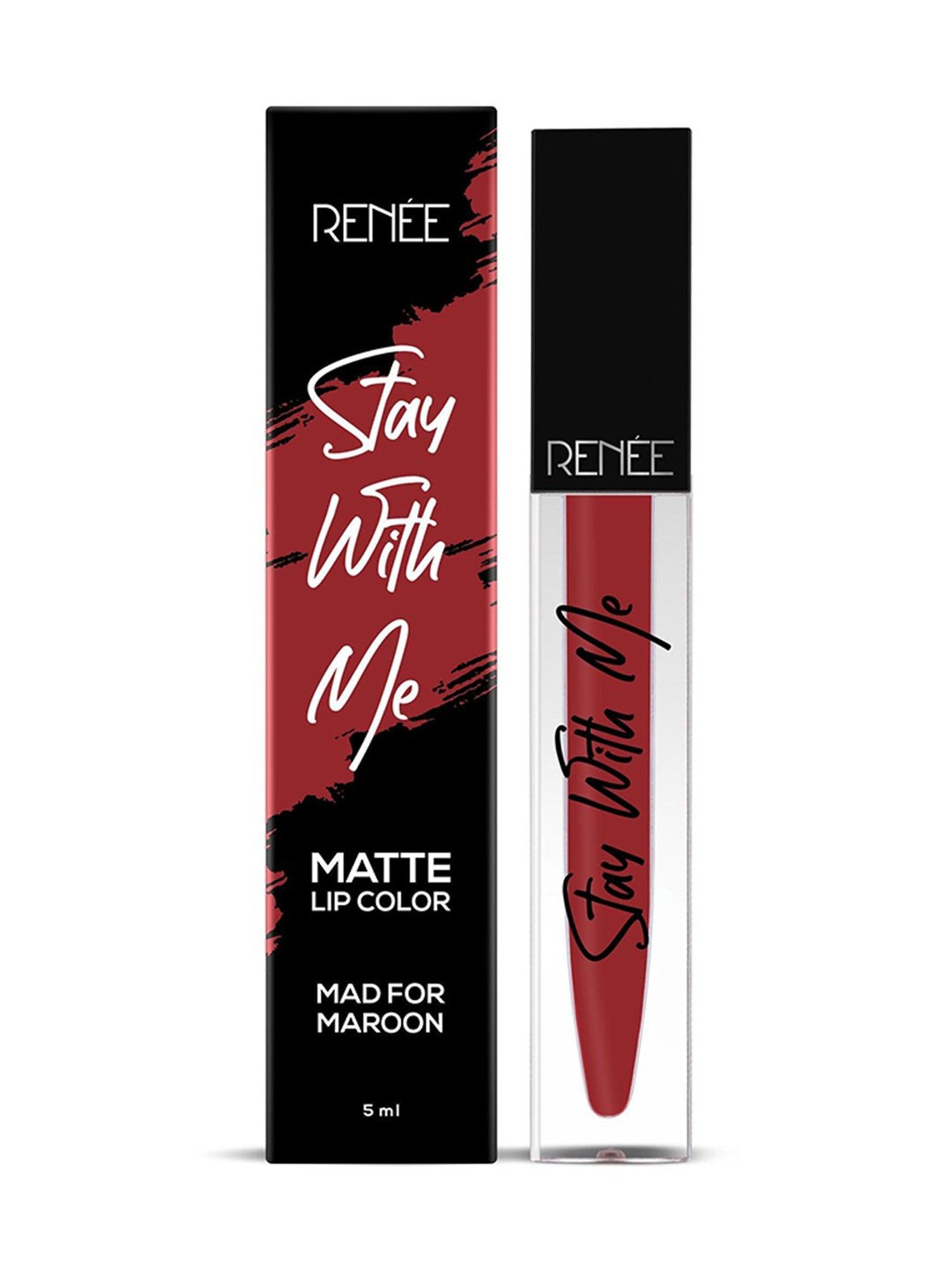 RENEE Stay With Me Matte Lip Color Mad For Maroon - 5 ml