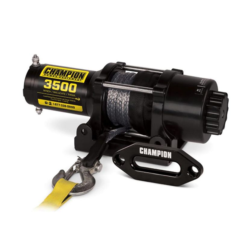 Champion Power Equipment 100428 3500-LB Rated ATV UTV Synthetic Rope Winch Kit