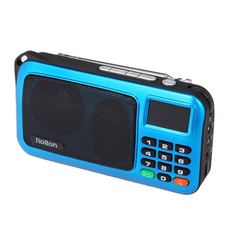 Rolton W405 FM Digital Radio Portable USB Wired Computer Speaker HiFi Stereo Receiver w/ Flashlight LED Display Support TF Music Play