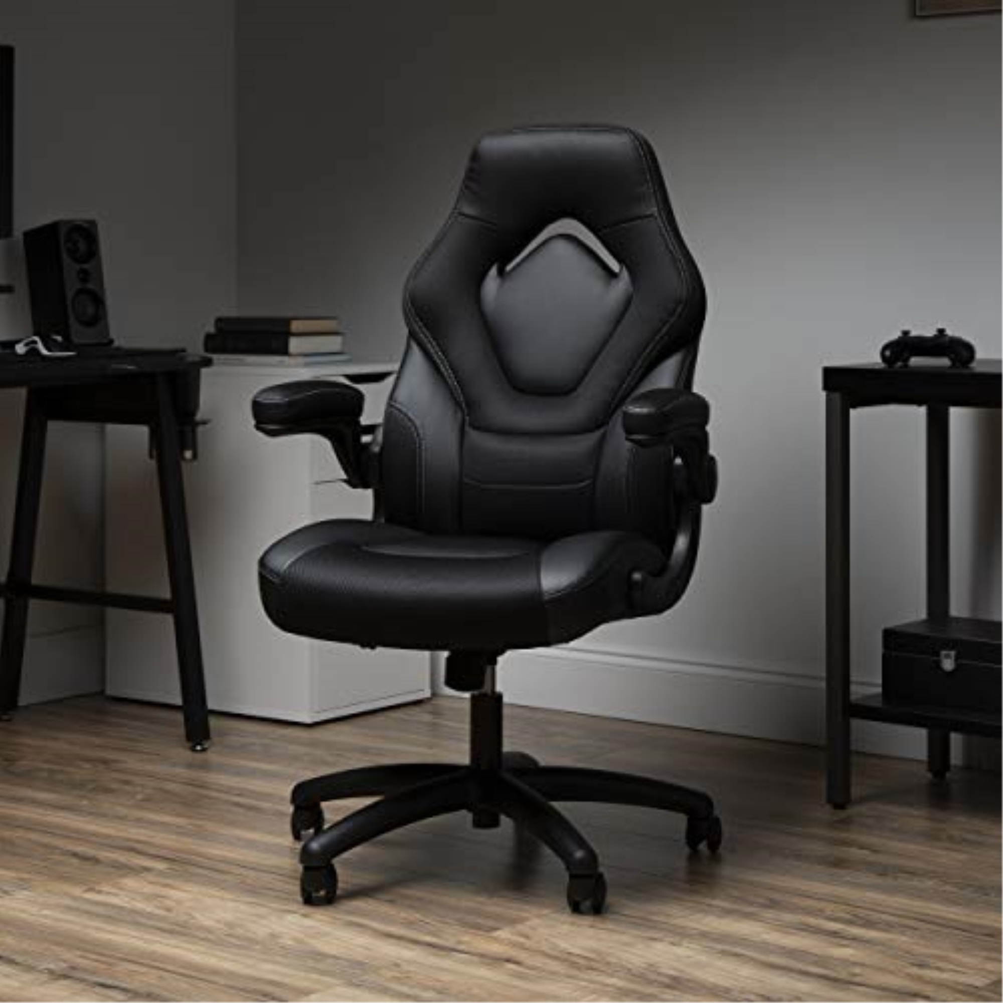 Essentials Collection Racing Style Gaming Chair, in Black (ESS-3085V2-BLK)