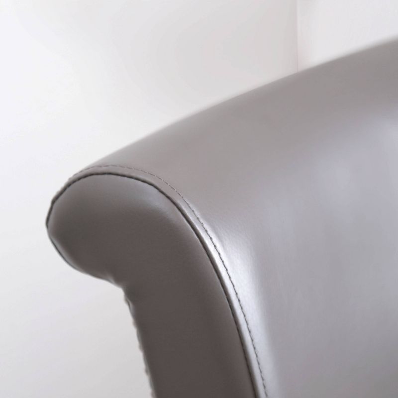 Set of 2 Aurora Leather Dining Chairs Gray - Abbyson Living