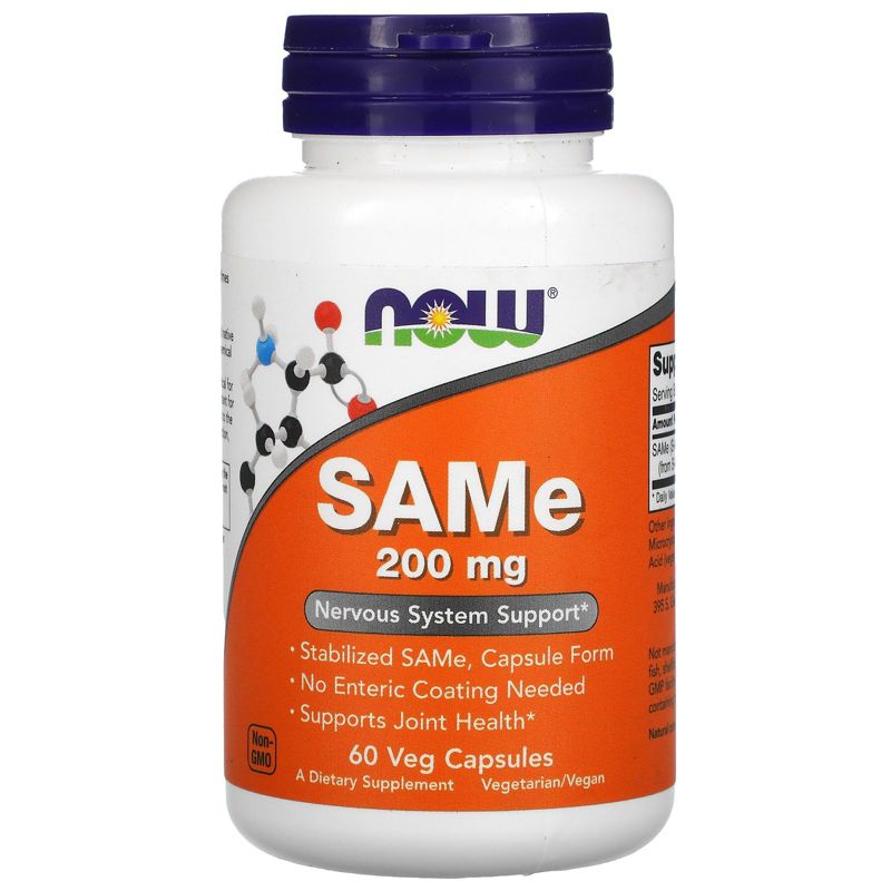 Now Foods SAMe, 200 mg, 60 Veg Capsules, Dietary Supplements