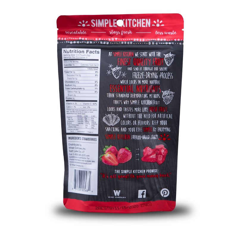 Wise Company Sliced Strawberries Freeze Dried 6ct