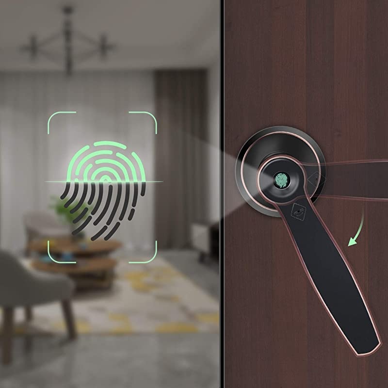 Smart Fingerprint Door Lock - Biometric Door Knob Keyless Entry Door Locks for Homes/Apartments/Office/AirBnB/Hotels