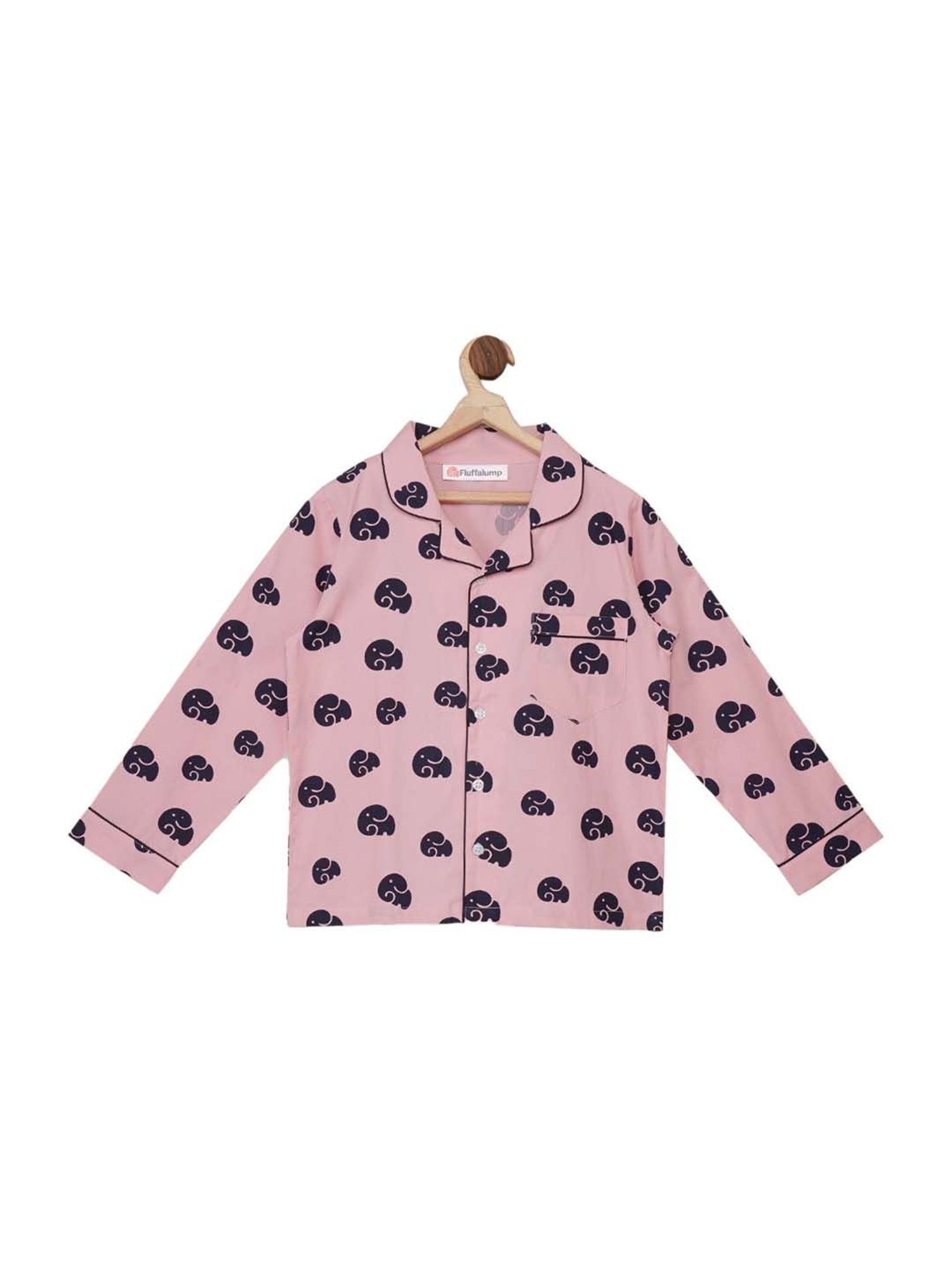 Fluffalump Boys Multicolor Cotton Printed Nightwear Top & Pants Set