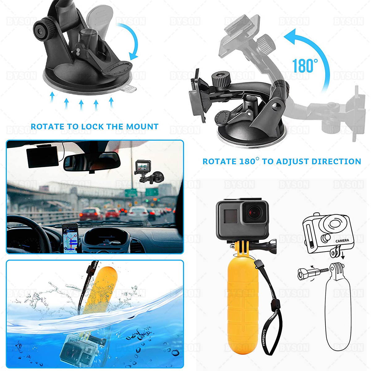 Ackmioxy Accessories Kit for Gopro Hero 9 Black AKASO EKEN H9R EK5000 EK7000 4K WiFi Action Camera Gopro Hero 8 7 6 5/Session 5/Hero 4/3+/3/2/1 Max Fusion