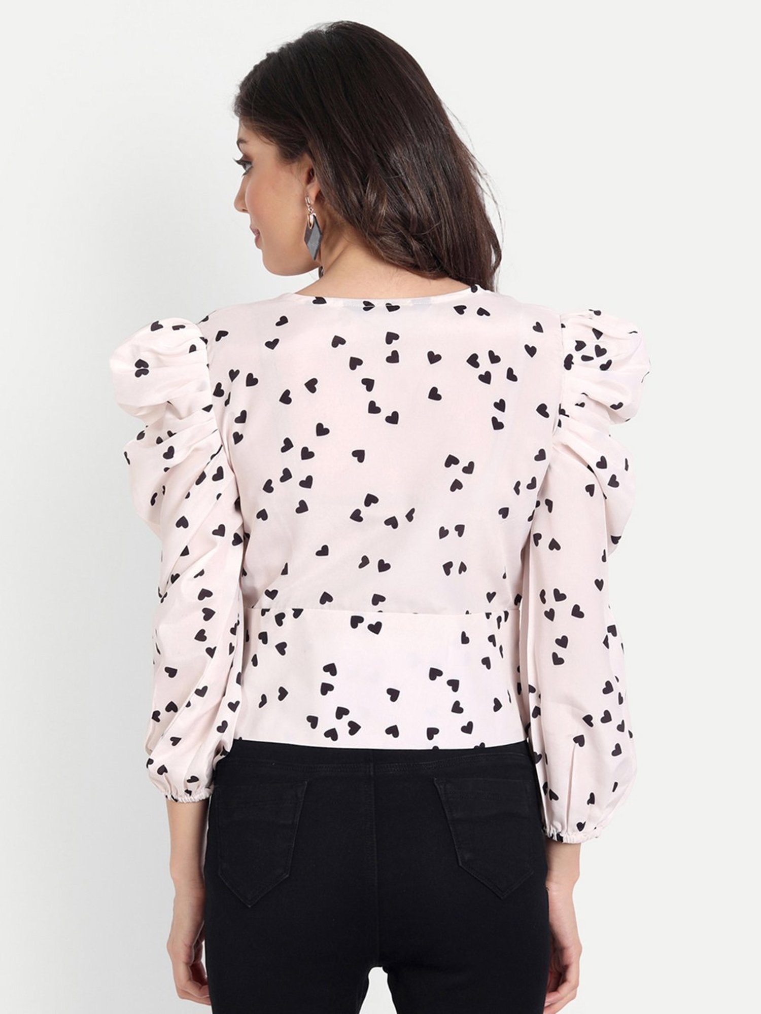 MASAKALI.CO Light Pink Printed Crop Top