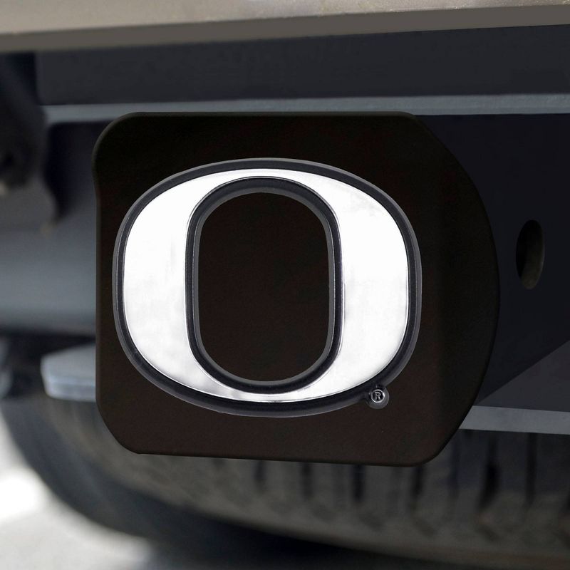 NCAA University of Oregon Ducks Chrome Metal Hitch Cover - Black