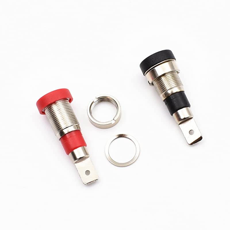 Black and Red 4mm Banana Jack Socket Female Adapter Panel Mount Binding Post for 4mm Banana Plug Connectors