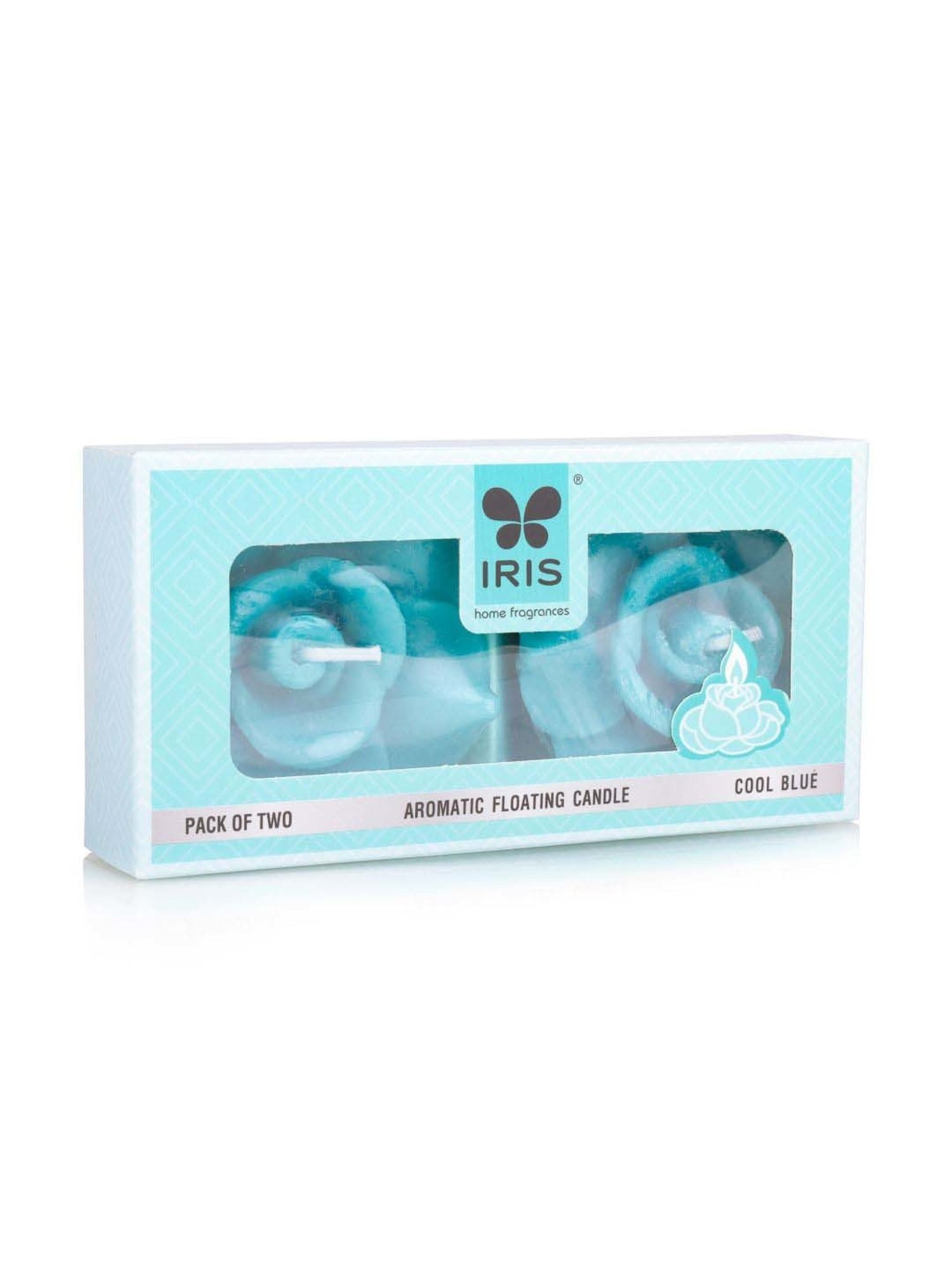 IRIS Blue Home Fragrances Cool Blue Aromatic Floating Candle Pack of 2 (Set of 4)