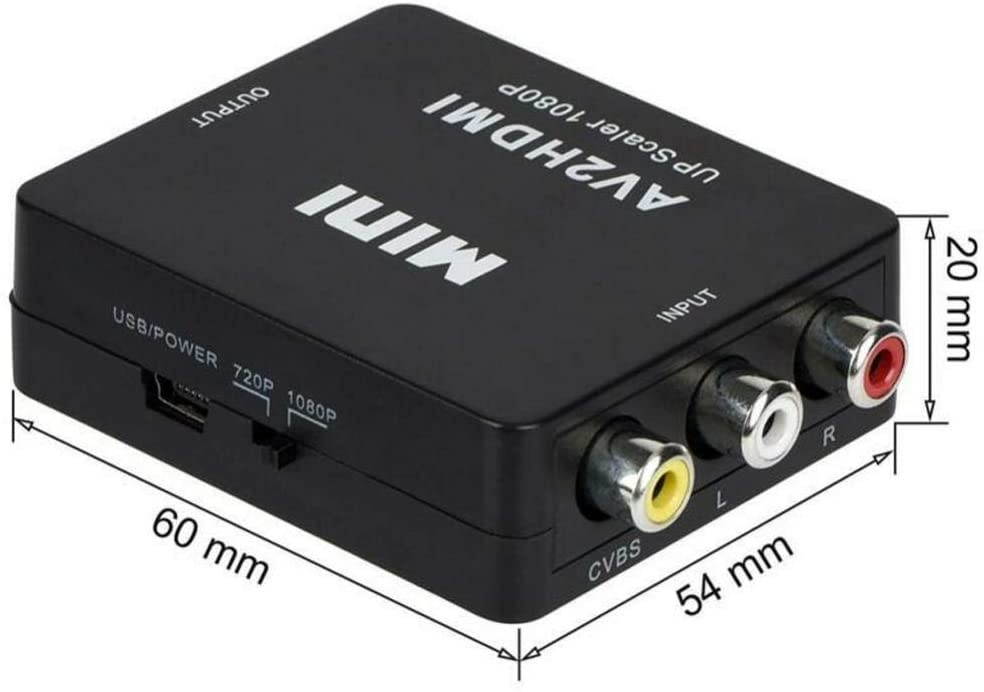 Homyl 1080P Mini HDMI to 3RCA Composite Video AV Converter Adapter TV PS3 VHS VCR