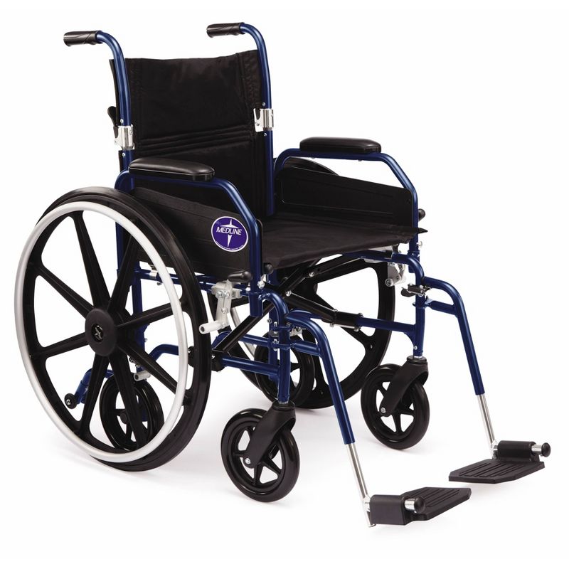 Medline Combination Wheelchair Transport Chair - Blue
