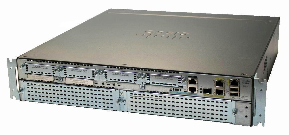 Cisco2921-V/K9 2921 3 Port Voice Bundle & Datak9 License Gig 1 SFP Router 512MB/256MB