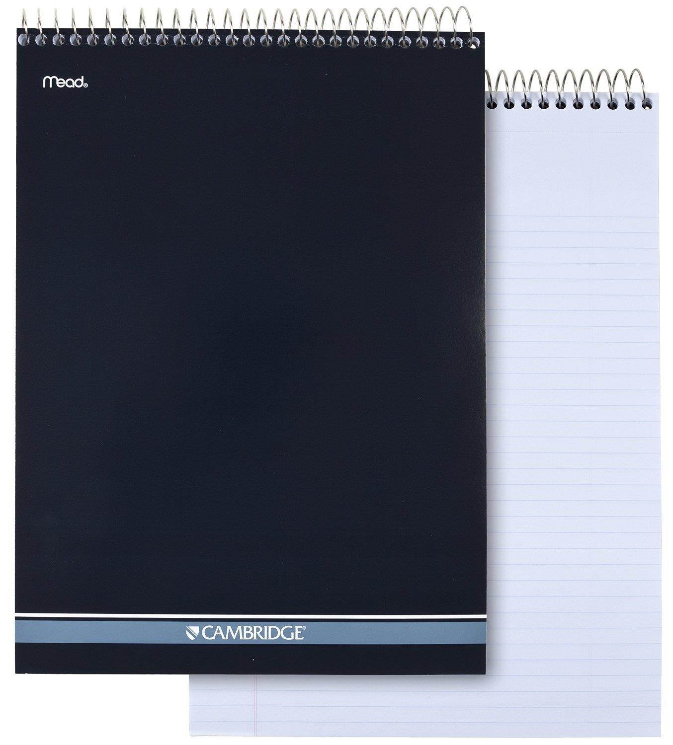 Meadwestvaco 59882 8-1/2" X 11" White Cambridge Stiff Back Wirebound Notebook,2 Pack