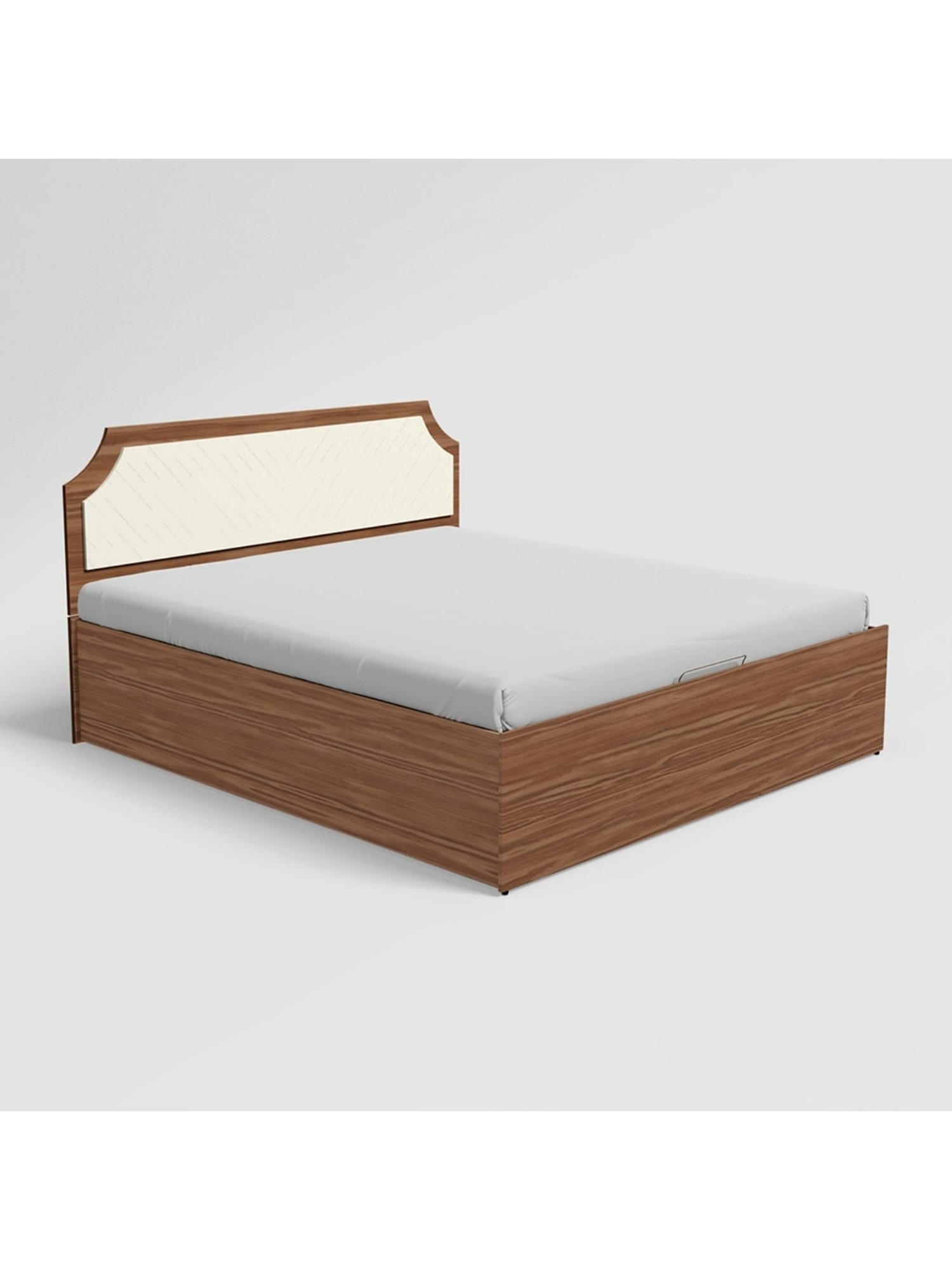 Godrej Interio N'Chant Morf Cream Engineered Wood Queen Bed with Hyrdraulic Storage