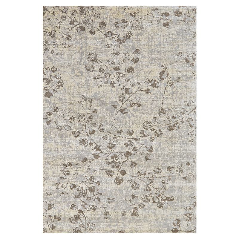 5'X7'6" Floral Woven Area Rugs Steel - Weave & Wander